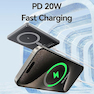 USAMS US-CD220 5000mAh Power Bank Magnetic Wireless Fast Charging