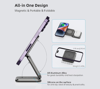 Wireless Charger 3 in 1 Charging Station for Apple15W