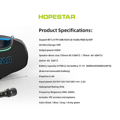 اسپیکر هوپ استار HOPESTAR-A60 Ultra 450W